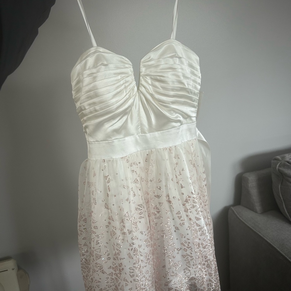 White Ruched Sweetheart Sundress